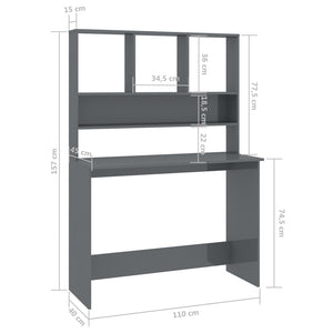 vidaXL Desk Computer Desk Workstation Table for Living Room Engineered Wood-39