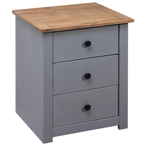 vidaXL Nightstand with 3 Drawers Storage Bedside Table Pinewood Panama Range-9