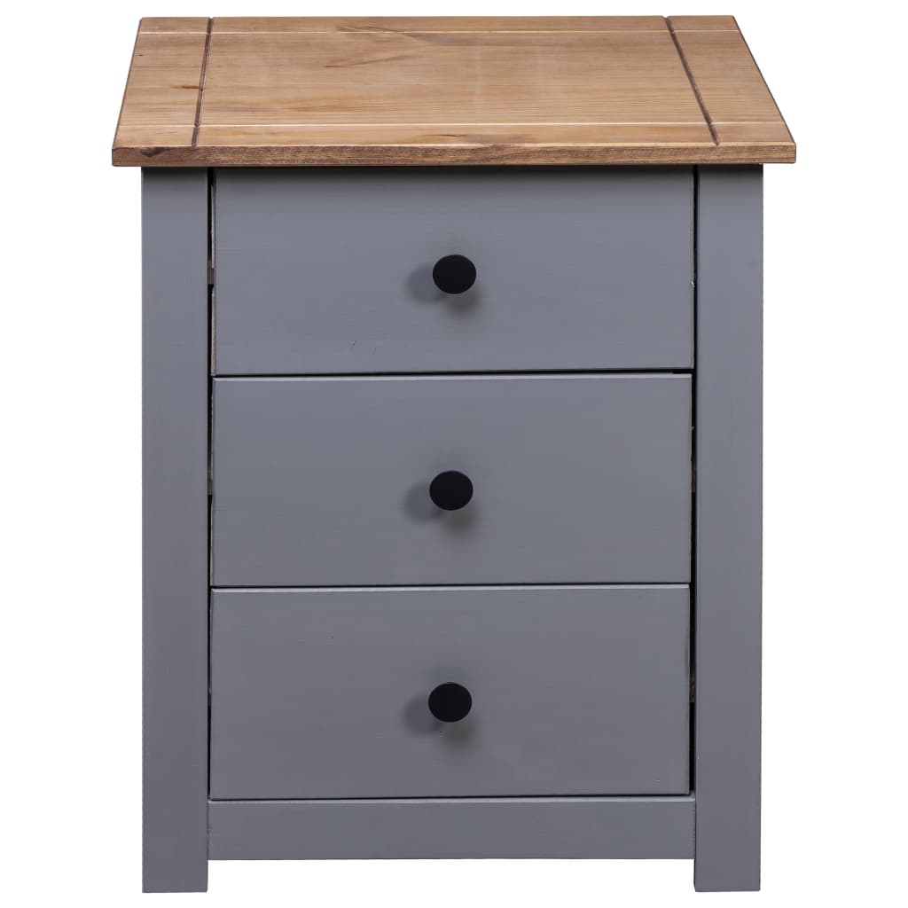 vidaXL Nightstand with 3 Drawers Storage Bedside Table Pinewood Panama Range-15