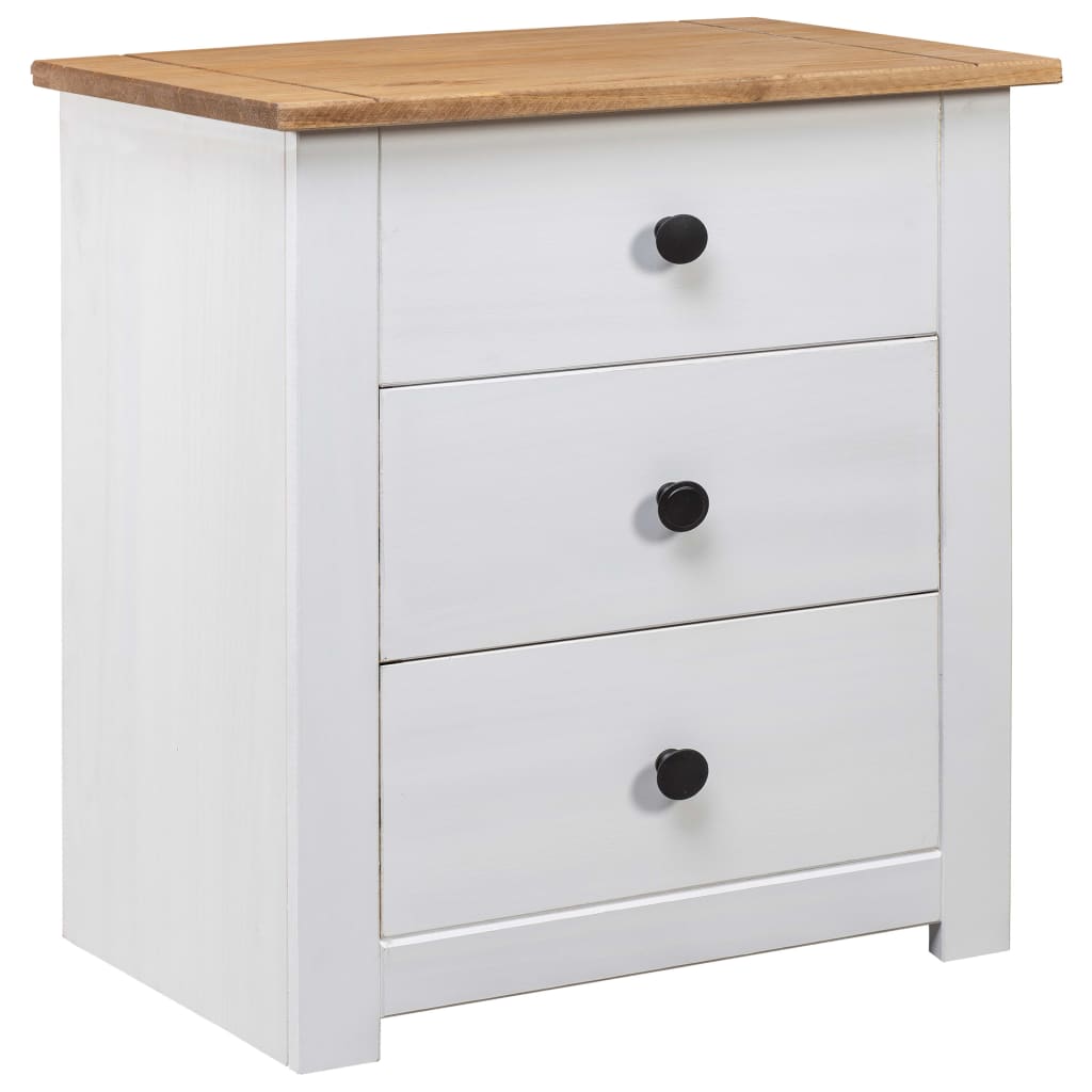 vidaXL Nightstand with 3 Drawers Storage Bedside Table Pinewood Panama Range-8