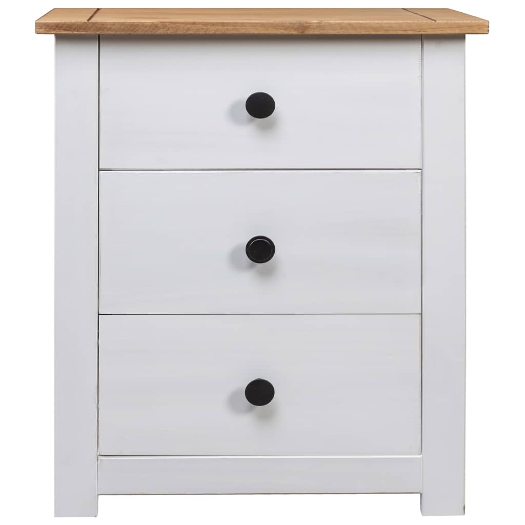 vidaXL Nightstand with 3 Drawers Storage Bedside Table Pinewood Panama Range-21