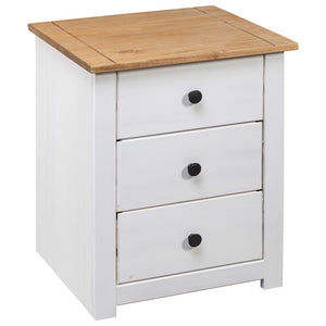 vidaXL Nightstand with 3 Drawers Storage Bedside Table Pinewood Panama Range-23