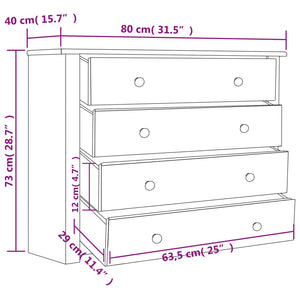 vidaXL Sideboard Storage Cabinet Drawer for Bedroom Side Cabinet Panama Range-5