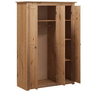 vidaXL Wardrobe Bedroom Clothes Storage Organizer Closet Pine Panama Range-3