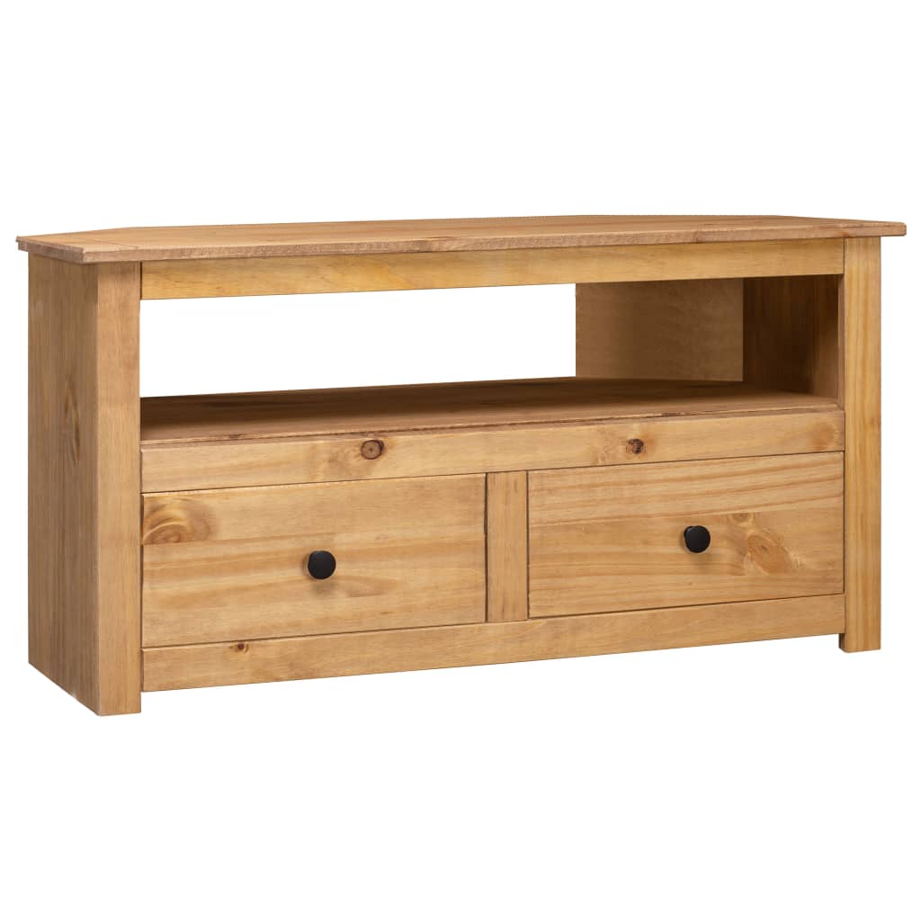 vidaXL Corner TV Stand TV Console Storage Cabinet Solid Pine Panama Range-2