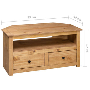 vidaXL Corner TV Stand TV Console Storage Cabinet Solid Pine Panama Range-13