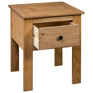 vidaXL Nightstand Bedside Cabinet Nightstand with Drawer Pine Panama Range-2