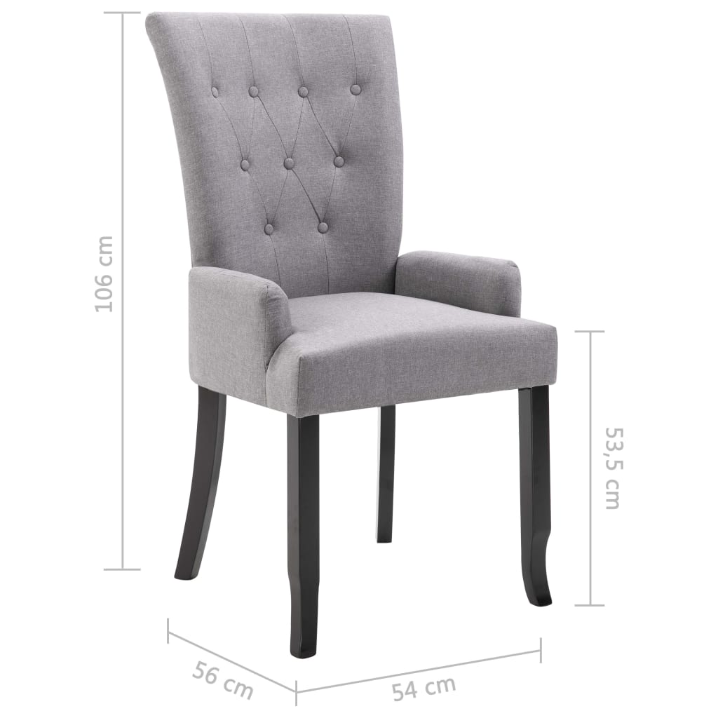 vidaXL Dining Chairs Accent Dining Chair with Armrests for Home Kitchen Fabric-58