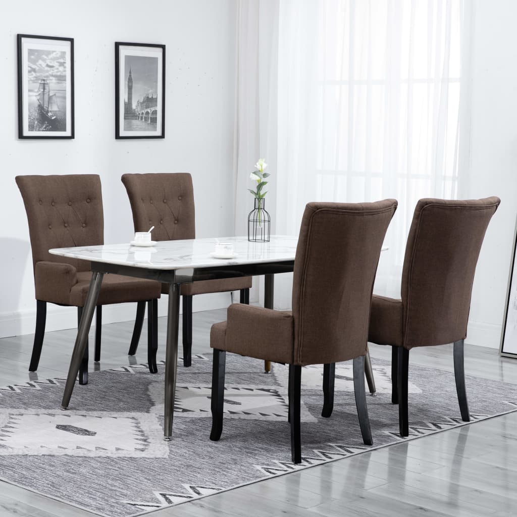 vidaXL Dining Chairs Accent Dining Chair with Armrests for Home Kitchen Fabric-13