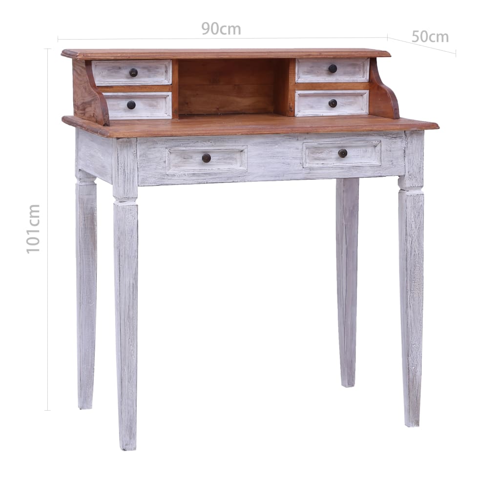 vidaXL Writing Desk with Drawers Computer Desk for Office Solid Reclaimed Wood-7