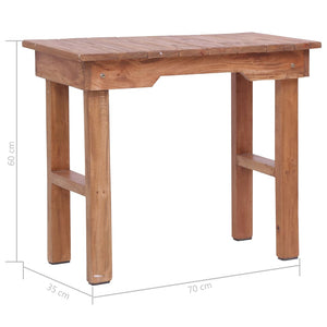 vidaXL End Table 27.6"x13.8"x23.6" Solid Wood Mahogany-3