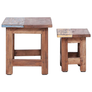 vidaXL Nesting Tables 2 pcs Solid Reclaimed Wood-0