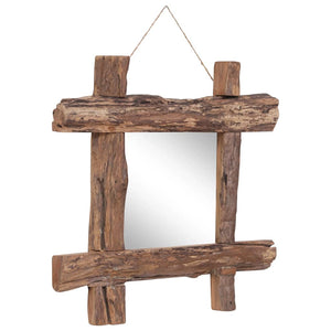 vidaXL Log Mirror Makeup Mirror for Home Hallway Natural Solid Reclaimed Wood-6