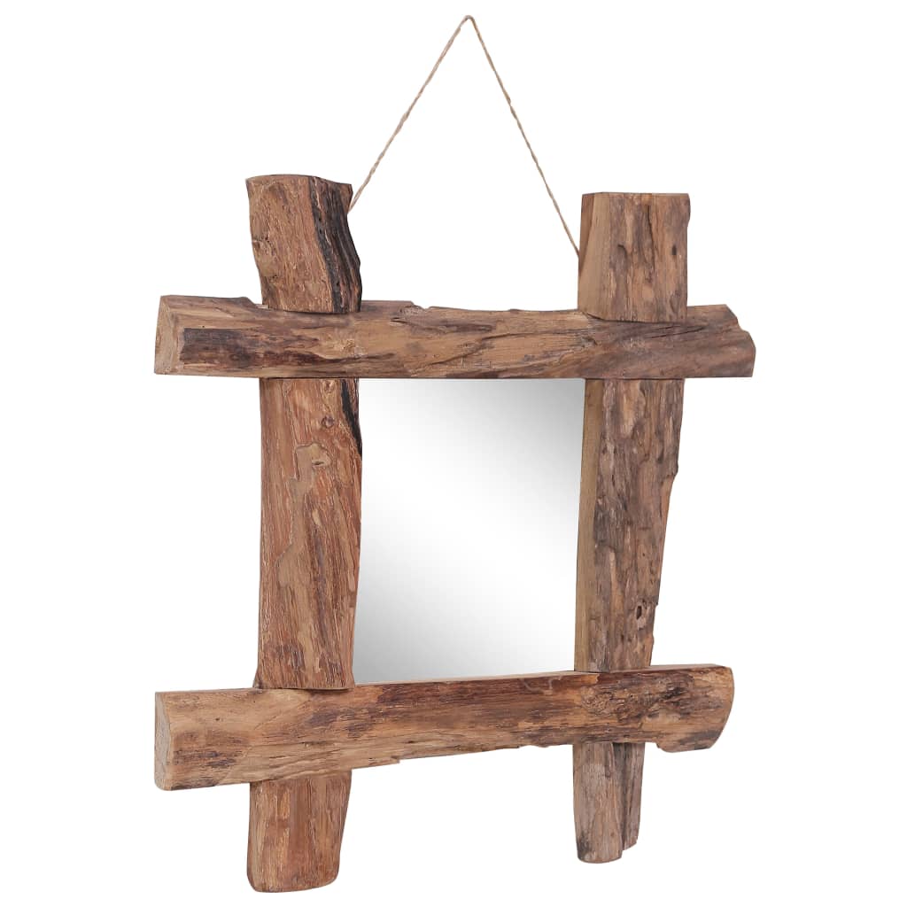 vidaXL Log Mirror Makeup Mirror for Home Hallway Natural Solid Reclaimed Wood-16