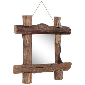 vidaXL Log Mirror Makeup Mirror for Home Hallway Natural Solid Reclaimed Wood-18