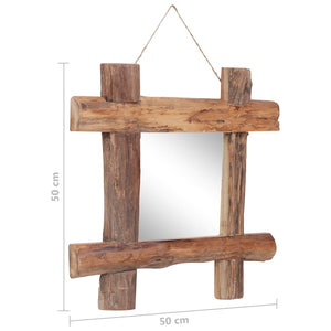 vidaXL Log Mirror Makeup Mirror for Home Hallway Natural Solid Reclaimed Wood-4