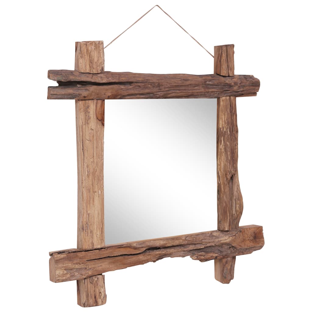 vidaXL Log Mirror Makeup Mirror for Home Hallway Natural Solid Reclaimed Wood-13