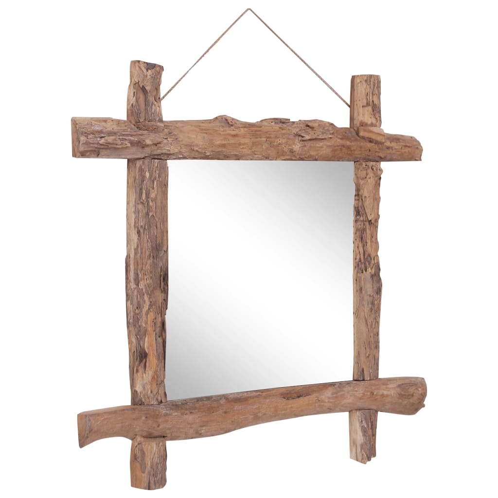 vidaXL Log Mirror Makeup Mirror for Home Hallway Natural Solid Reclaimed Wood-15