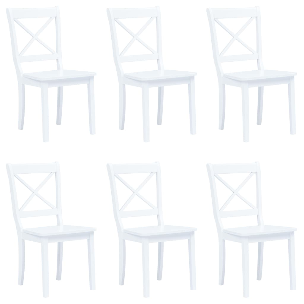 vidaXL Dining Chairs Side Chair for Dining Room 2 Pcs White Solid Wood Rubber-43