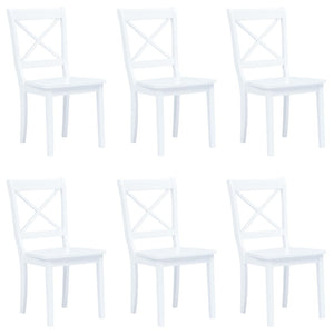 vidaXL Dining Chairs Side Chair for Dining Room 2 Pcs White Solid Wood Rubber-43