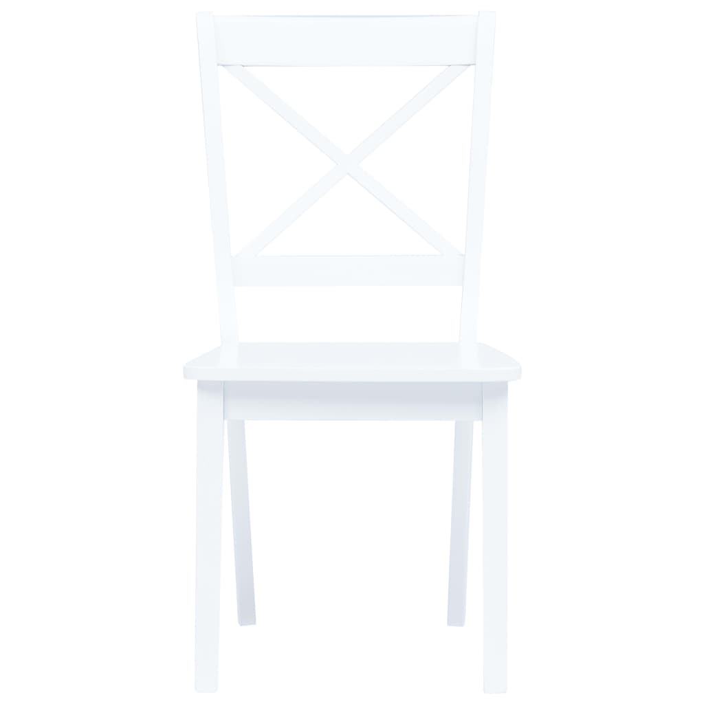 vidaXL Dining Chairs Side Chair for Dining Room 2 Pcs White Solid Wood Rubber-1