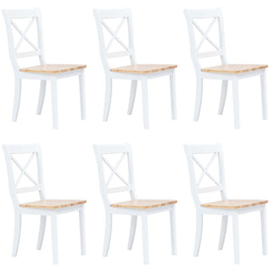 vidaXL Dining Chairs Side Chair for Dining Room 2 Pcs White Solid Wood Rubber-6