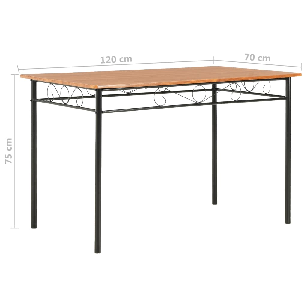 vidaXL Dining Table Brown 47.2"x27.6"x29.5" MDF-7