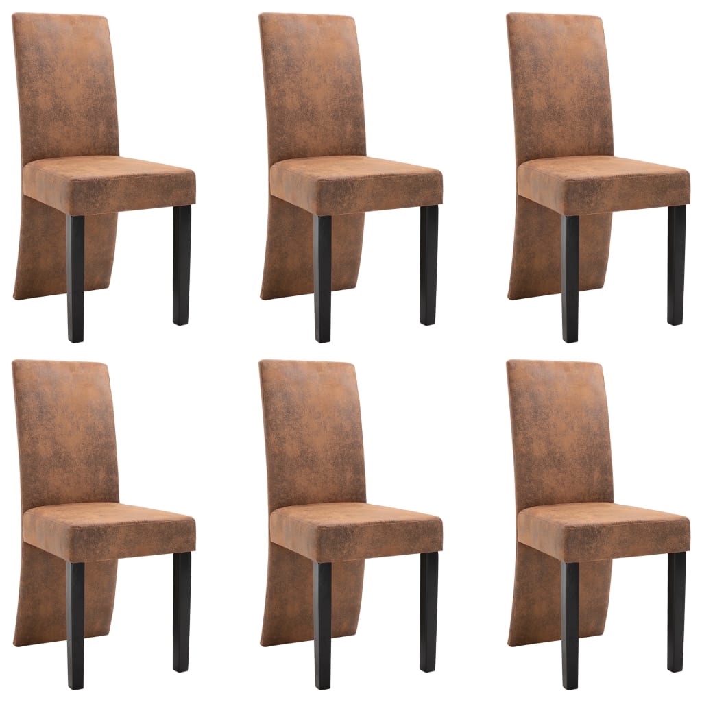 vidaXL Dining Chairs Accent Side Chair for Home Kitchen Faux Suede Leather-12