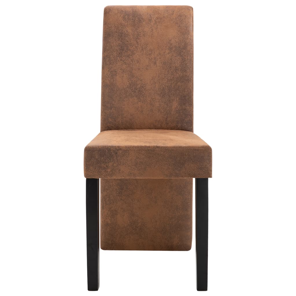 vidaXL Dining Chairs Accent Side Chair for Home Kitchen Faux Suede Leather-29