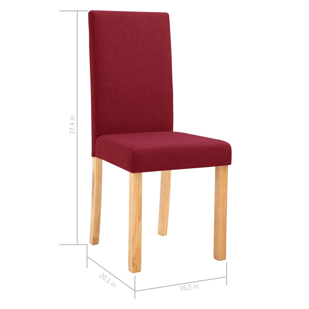 vidaXL Dining Chairs Side Chair with Solid Wood Legs for Home Kitchen Fabric-87