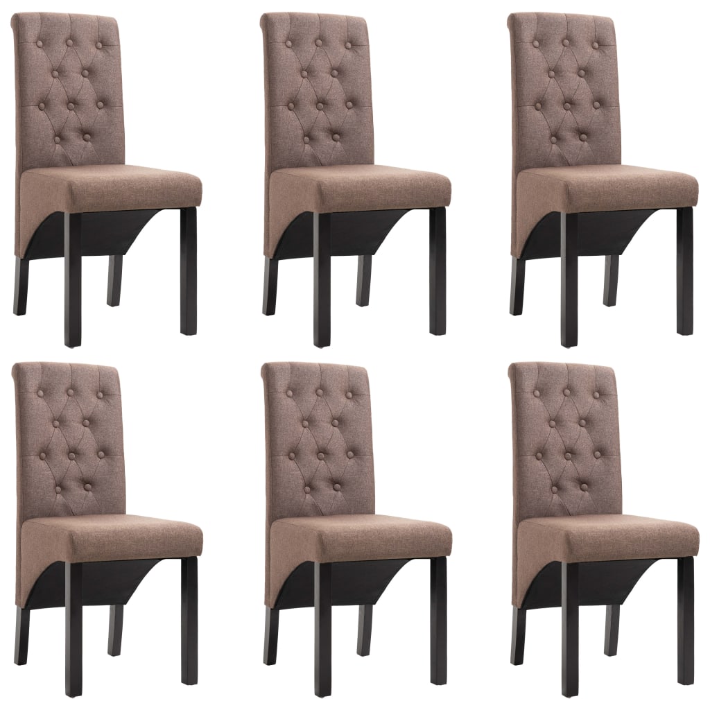 vidaXL Dining Chairs Side Chair with Solid Wood Legs for Home Kitchen Fabric-60