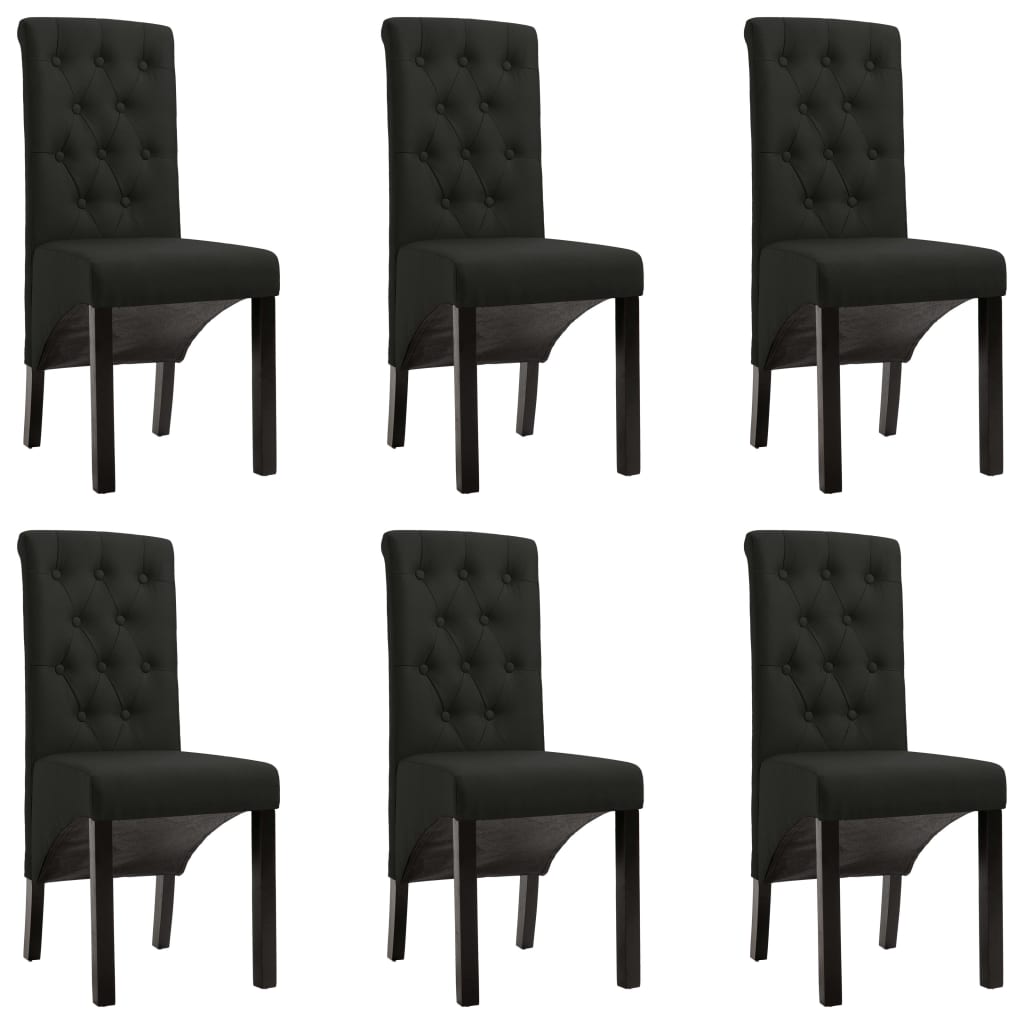 vidaXL Dining Chairs Side Chair with Solid Wood Legs for Home Kitchen Fabric-20