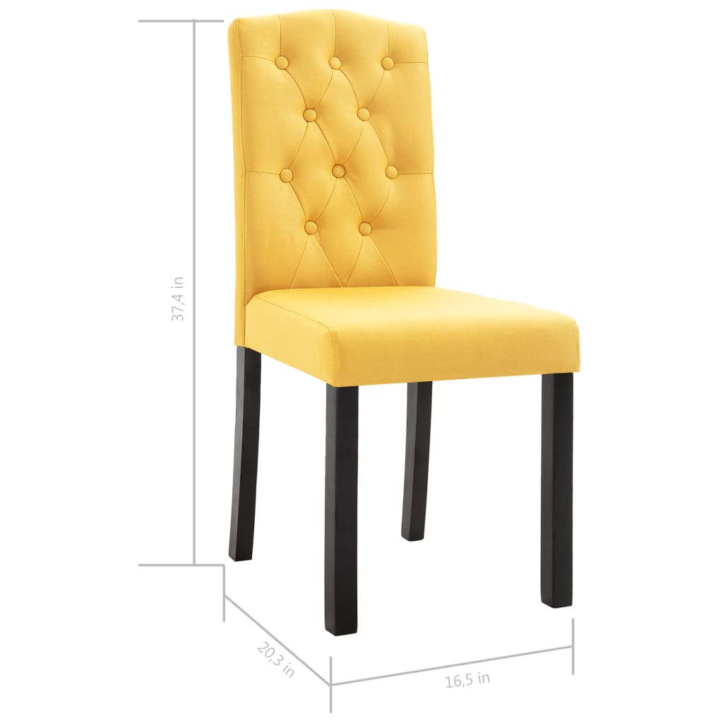 vidaXL Dining Chairs Accent Side Chair with Solid Wood Legs for Kitchen Fabric-74