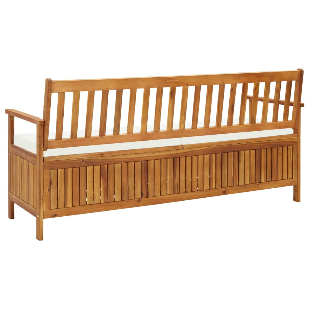 vidaXL Storage Bench with Cushion 66.9" Solid Acacia Wood-3