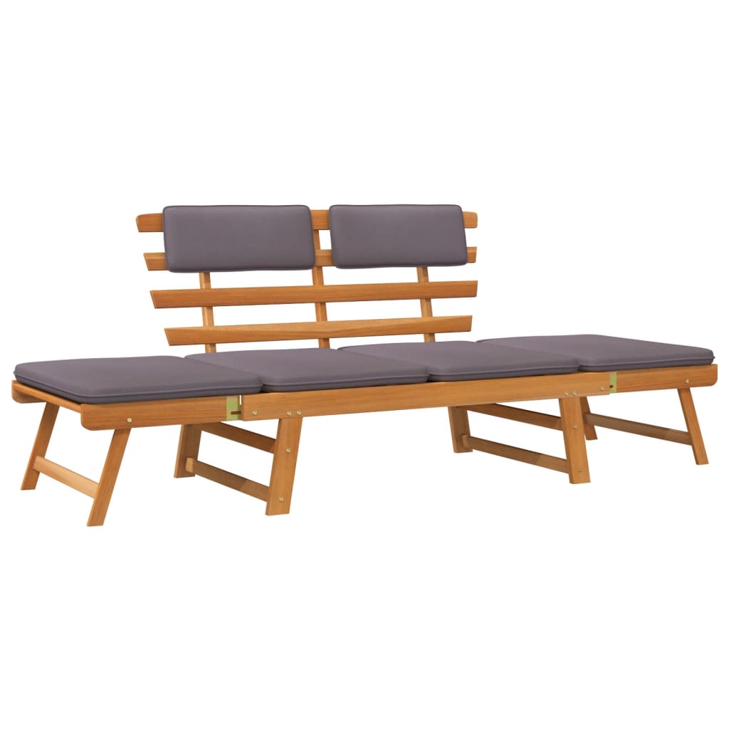 vidaXL Patio Bench Outdoor Garden Bench with Cushions 2-in-1 Solid Wood Acacia-11