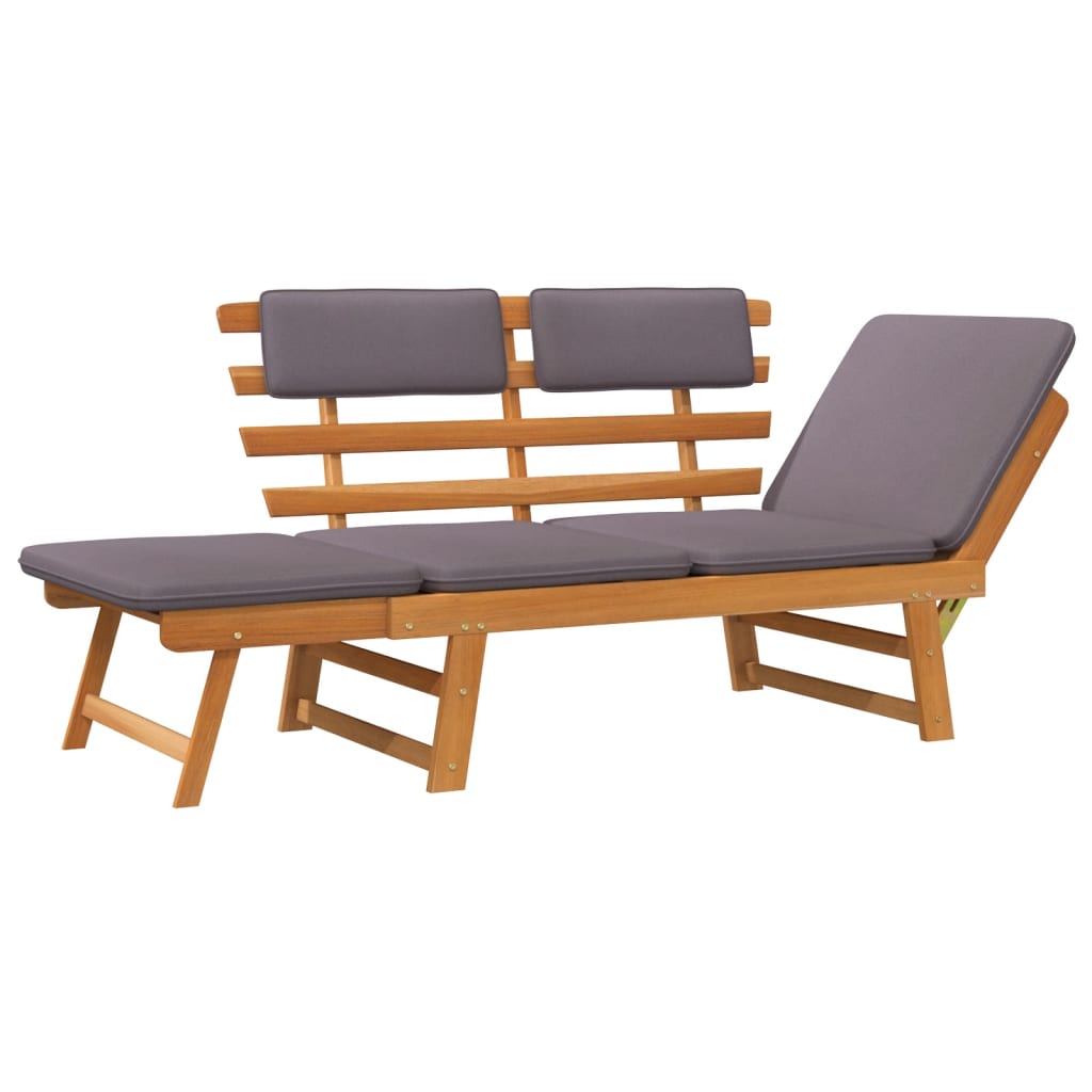 vidaXL Patio Bench Outdoor Garden Bench with Cushions 2-in-1 Solid Wood Acacia-26