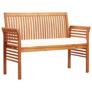 vidaXL Outdoor Patio Bench 2-Seater Patio Bench with Cushion Solid Wood Acacia-0