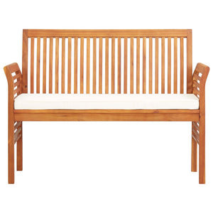 vidaXL Outdoor Patio Bench 2-Seater Patio Bench with Cushion Solid Wood Acacia-3