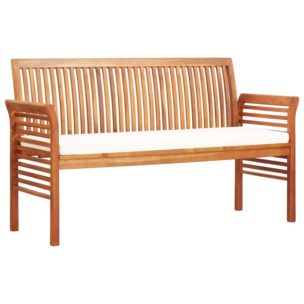 vidaXL Outdoor Patio Bench 2-Seater Patio Bench with Cushion Solid Wood Acacia-9