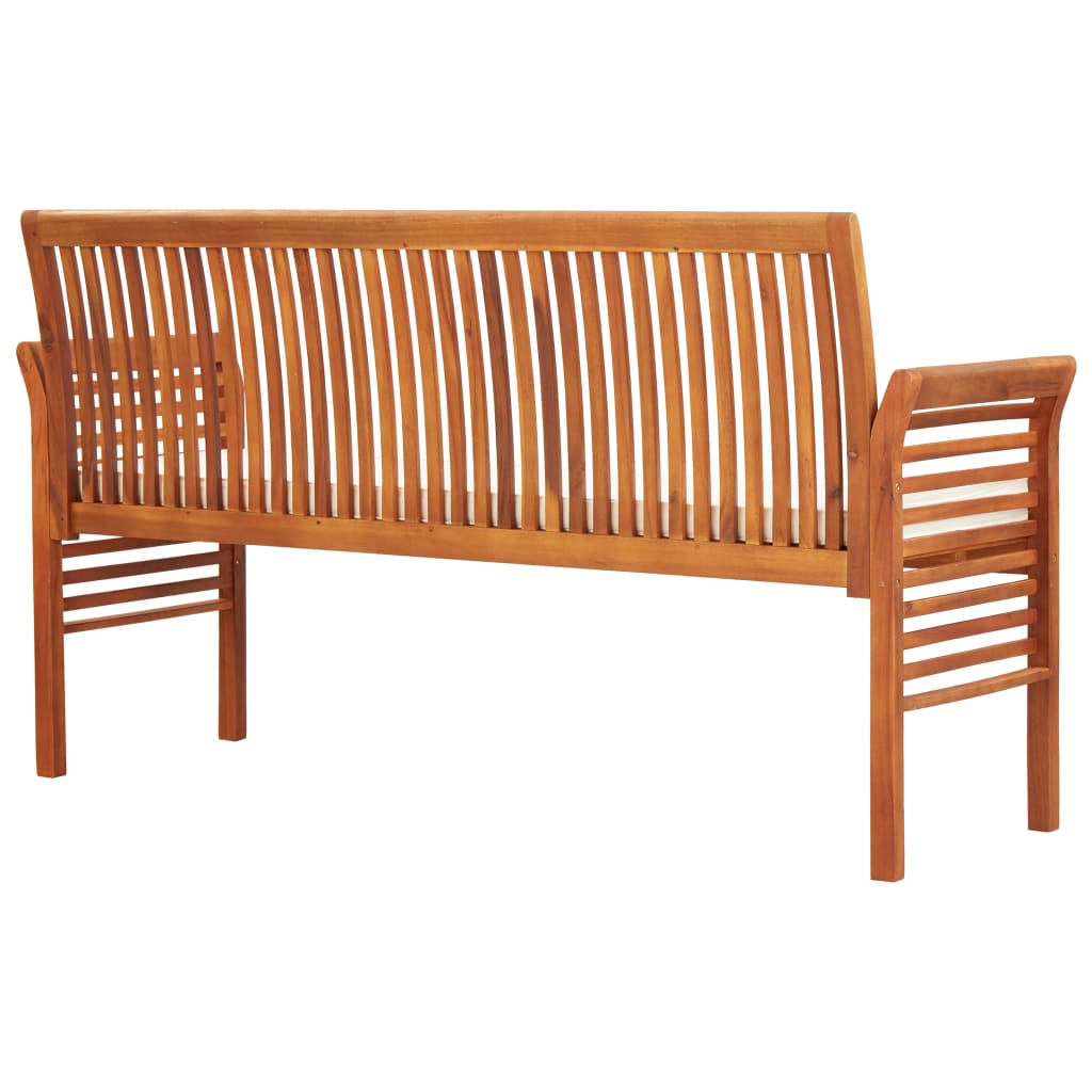 vidaXL Outdoor Patio Bench 2-Seater Patio Bench with Cushion Solid Wood Acacia-14