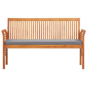 vidaXL Outdoor Patio Bench 2-Seater Patio Bench with Cushion Solid Wood Acacia-2