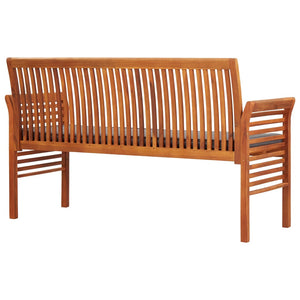 vidaXL Outdoor Patio Bench 2-Seater Patio Bench with Cushion Solid Wood Acacia-25