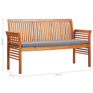 vidaXL Outdoor Patio Bench 2-Seater Patio Bench with Cushion Solid Wood Acacia-19