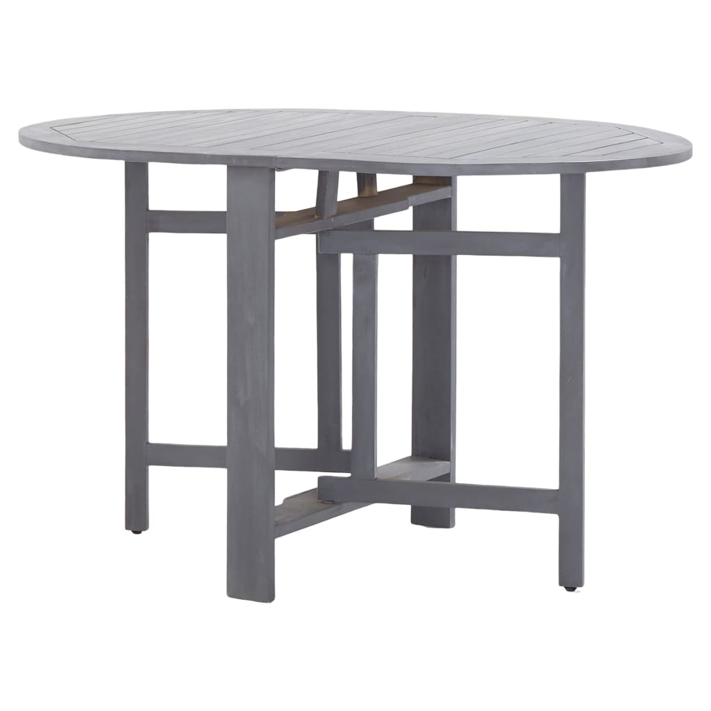 vidaXL Patio Table Gray 47.2"x27.6"x29.1" Solid Acacia Wood-2