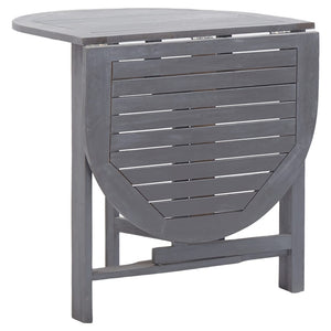 vidaXL Patio Table Gray 47.2"x27.6"x29.1" Solid Acacia Wood-4