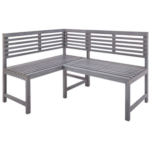 vidaXL Solid Wood Acacia Bistro Set 2 Piece Outdoor Table Bench Brown/Gray-14