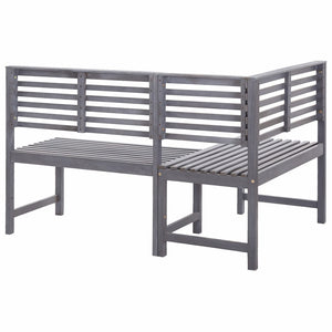 vidaXL Solid Wood Acacia Bistro Set 2 Piece Outdoor Table Bench Brown/Gray-16