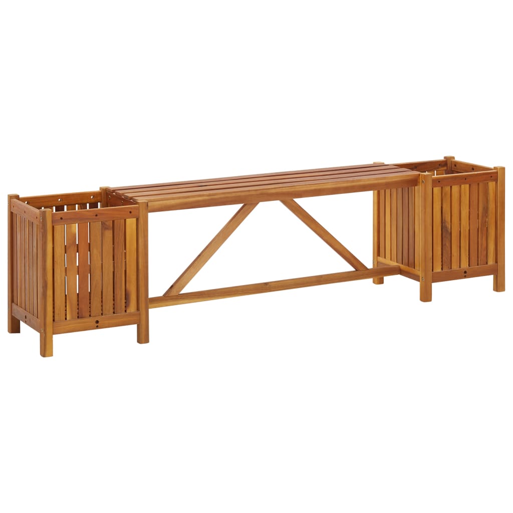 vidaXL Planter Bench Outdoor Garden Wooden Planter Box Bench Solid Wood Acacia-4