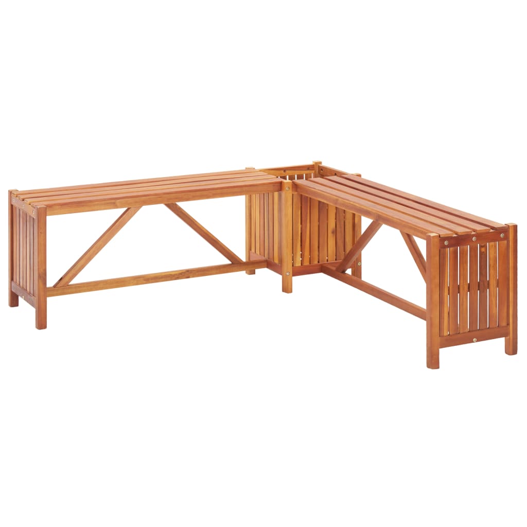 vidaXL Planter Bench Outdoor Garden Wooden Planter Box Bench Solid Wood Acacia-5