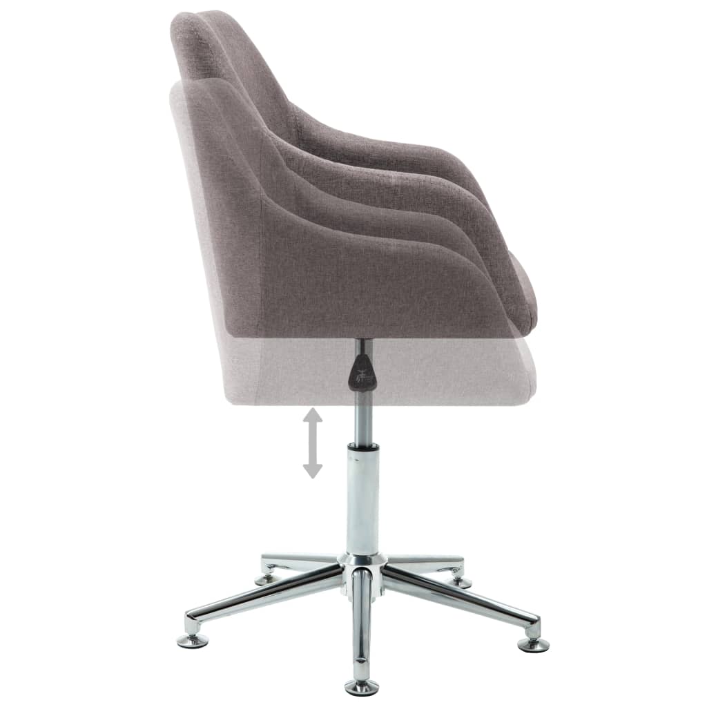 vidaXL Dining Chair 360 Degrees Swivel Accent Desk Chair with Arms Fabric-109